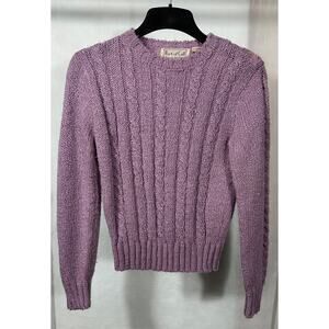 Port of Call Vintage Lilac Cable Knit Sweater – Size M – 100% Acrylic